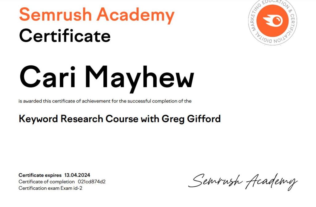 My Credentials in Keyword Research and Content Marketing